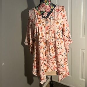 Floral Pink Kimono Top